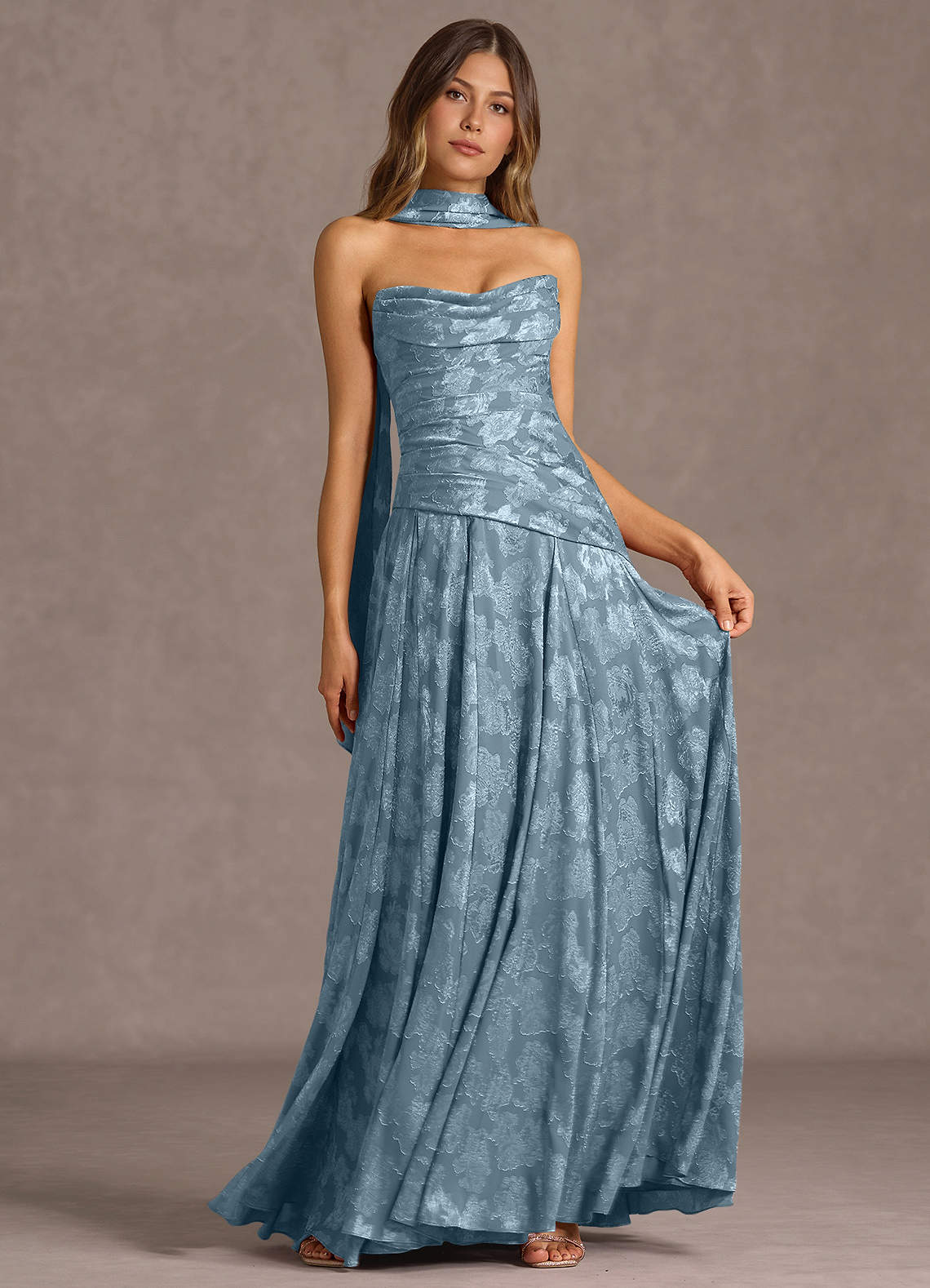 Gabriela Dusty Blue Maxi Dress  Dress