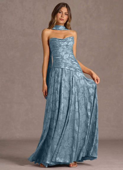 Gabriela Dusty Blue Maxi Dress  Dress