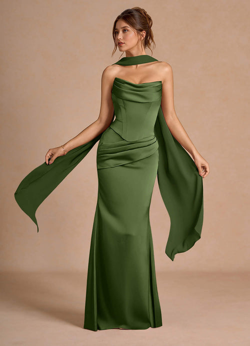 Sorrel Olive Green Corset Two-Piece Sets