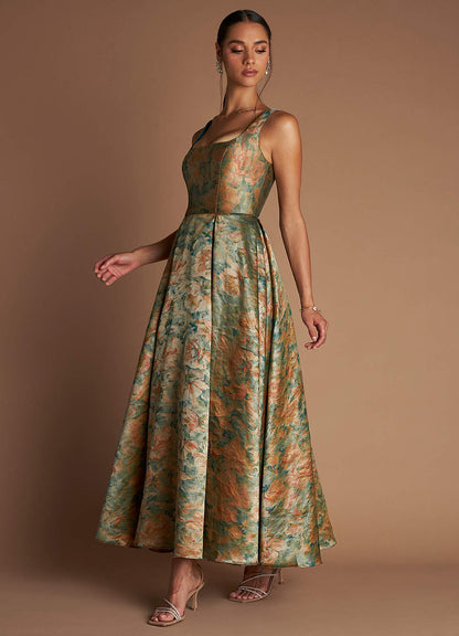 Ainslee Vintage Teal Maxi Dress  Dress