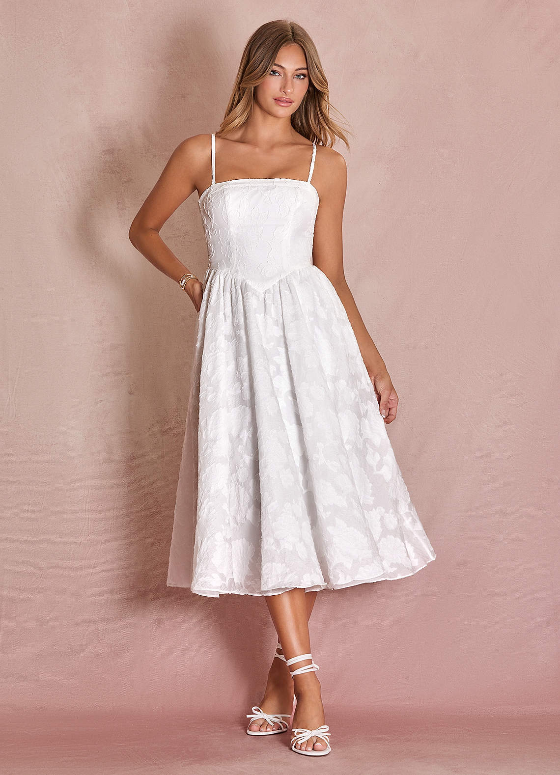 Nora White Midi Dress  Dress