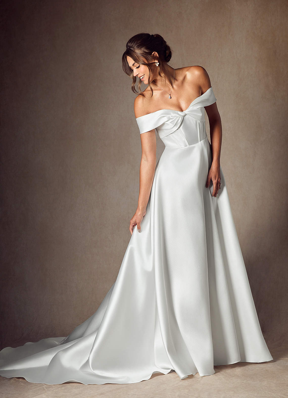 Diamond White A-Line Sweetheart Neckline Mikado Dress