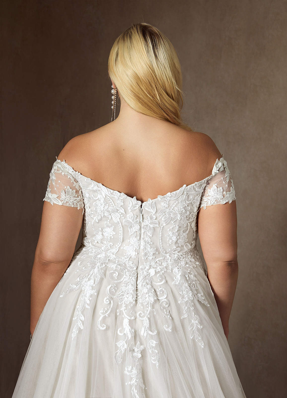 Diamond White Ball-Gown Off the Shoulder Tulle Dress