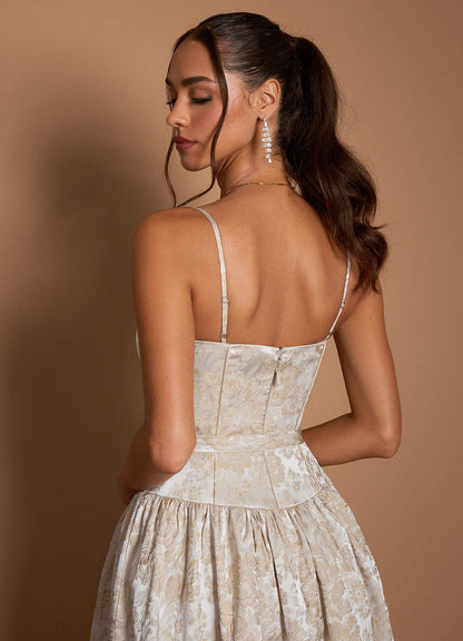 Tommi Vintage Champagne Maxi Dress