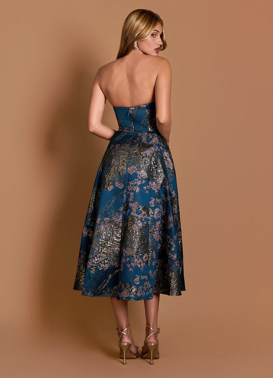 Marlie Teal Floral Midi Dress