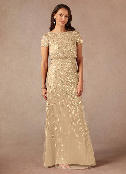 Champagne A-Line Sequins Dress