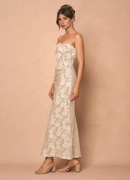 Ezrena Cream Maxi Dress
