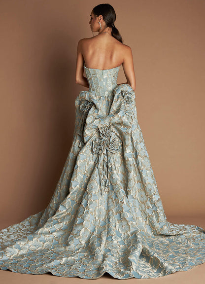 Maya Vintage Blue Gown