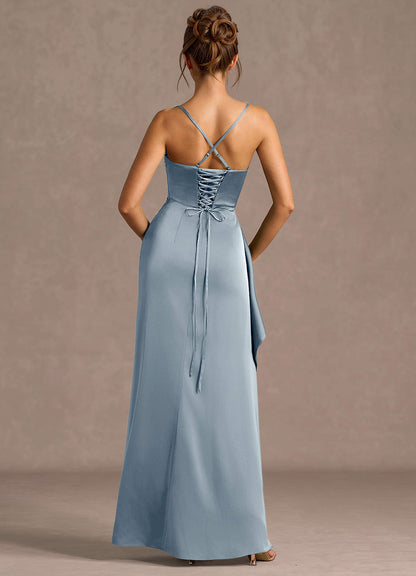 Thora Powder Blue Open Back Prom Dress