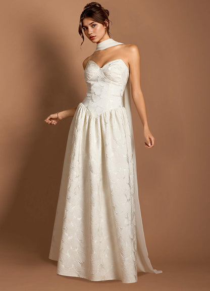 Astra French White Maxi Dress