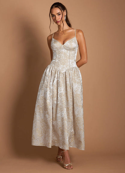 Tommi Vintage Champagne Maxi Dress