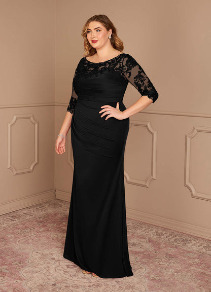 Black Sheath Scoop Lace Lace Dress