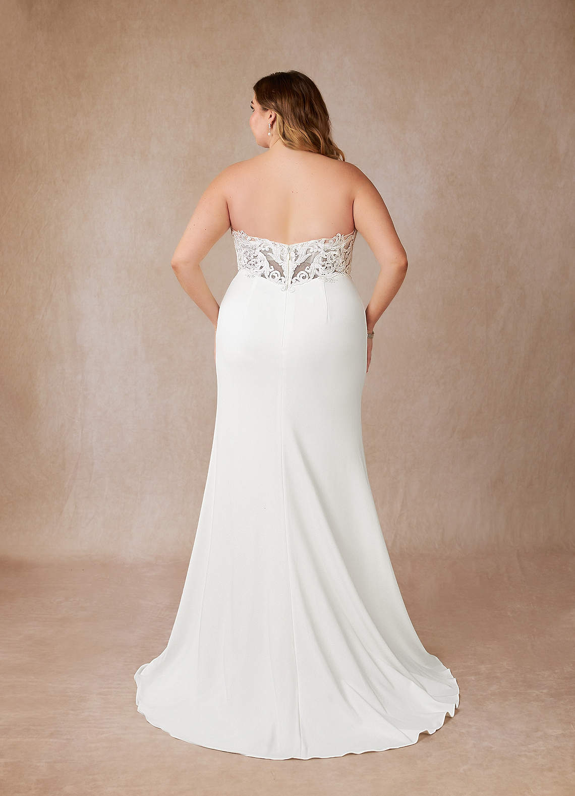 Diamond White Mermaid V-Neck Stretch Crepe Dress