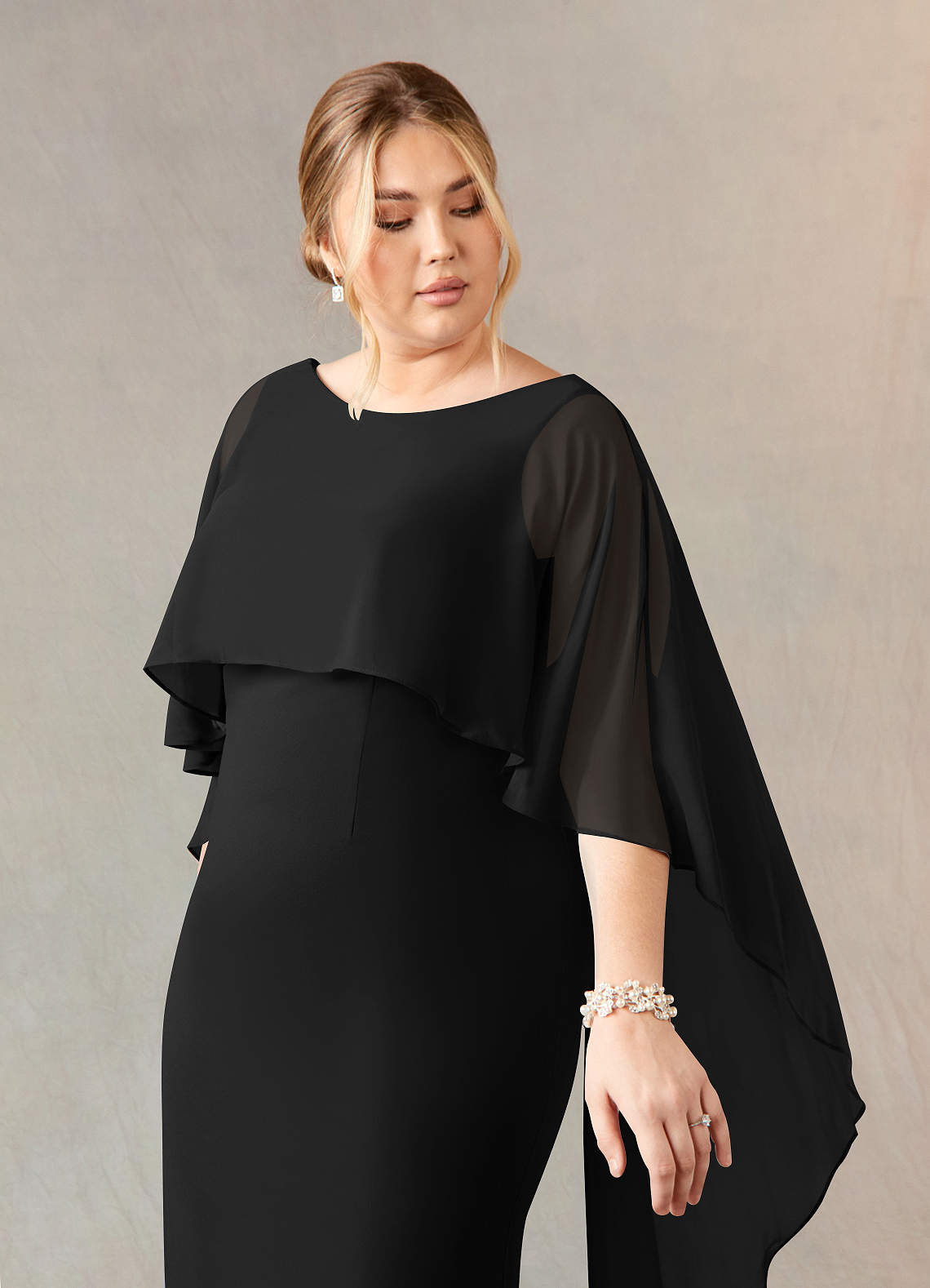 Black Sheath Scoop Stretch Crepe Dress