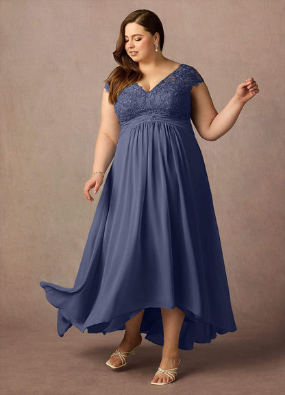 Stormy A-Line Lace Chiffon Dress