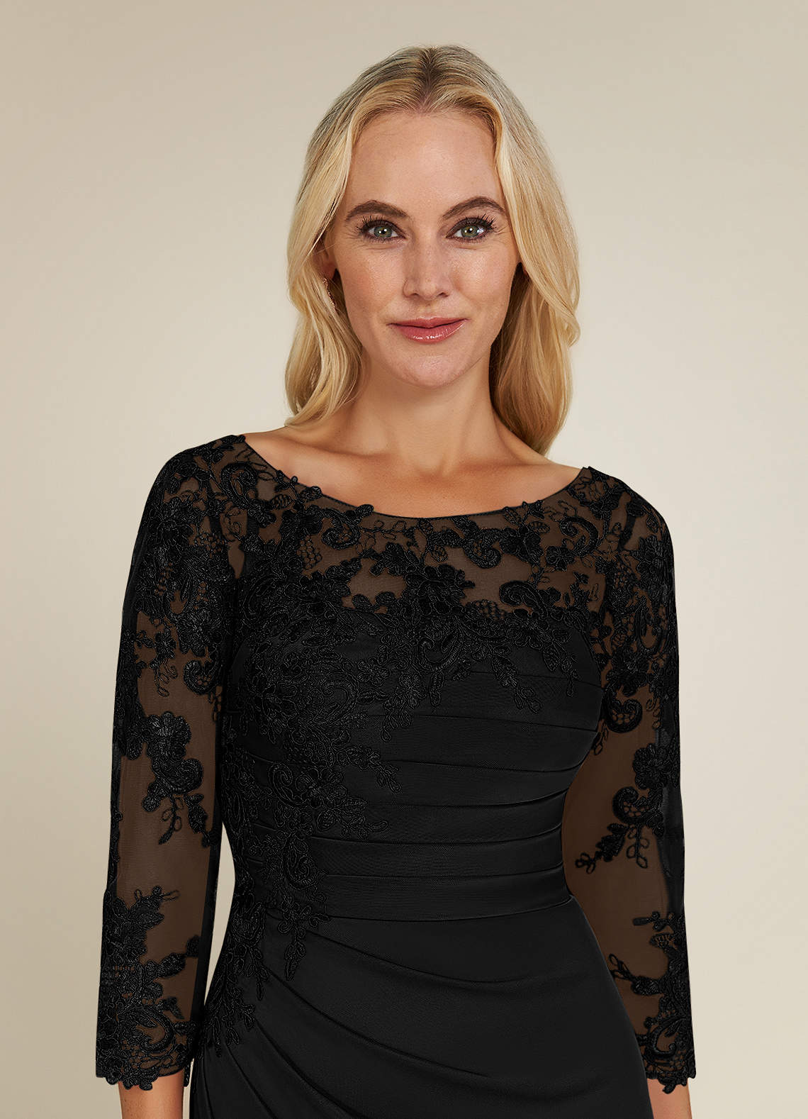 Black Sheath Scoop Lace Lace Dress