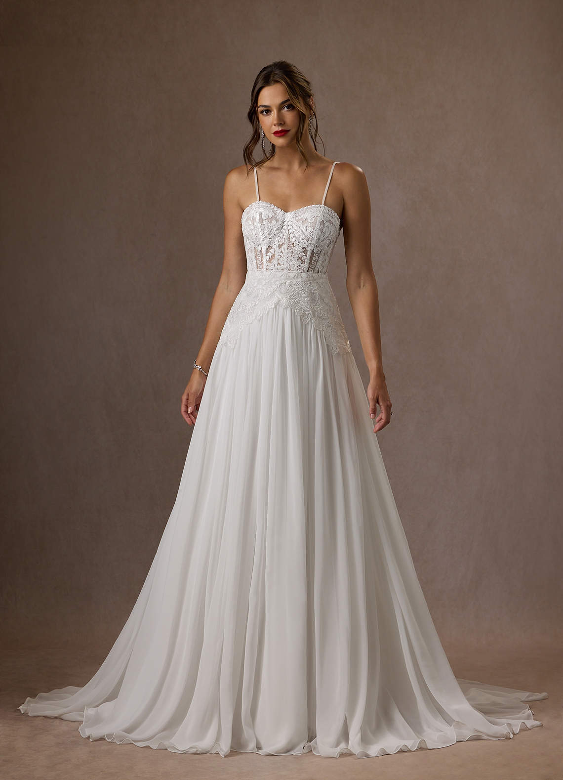 Diamond White A-Line Off the Shoulder Lace Dress