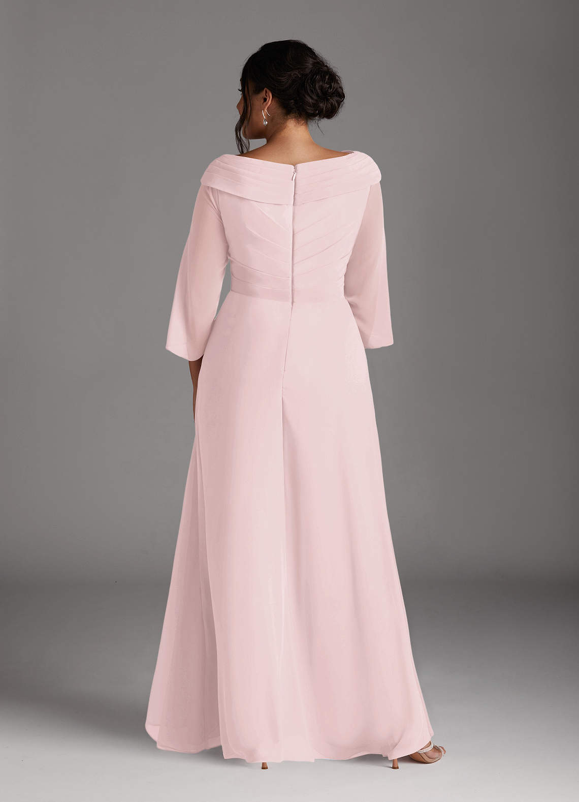 Blushing Pink A-Line Chiffon Dress