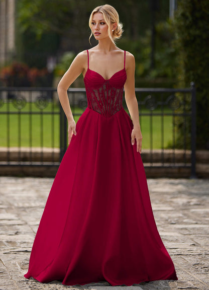 Nimbus Burgundy Cutout Corset Satin Prom Dress  Dress
