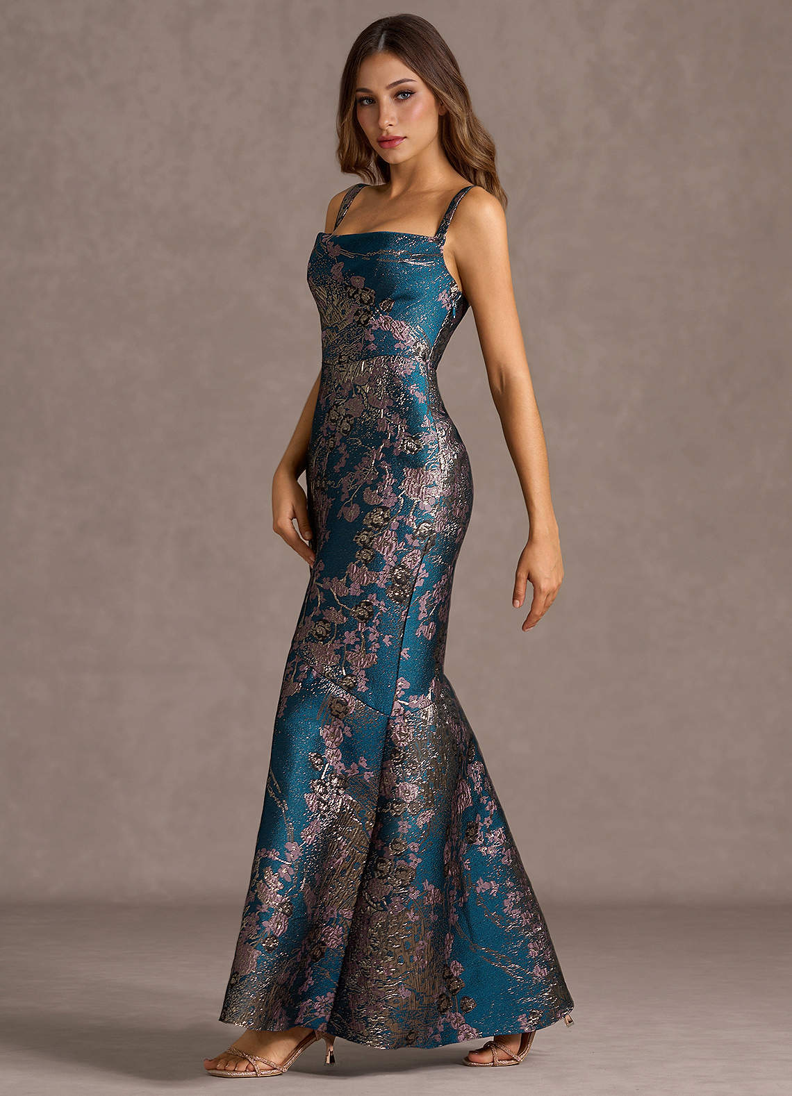 Trinity Teal Floral Maxi Dress