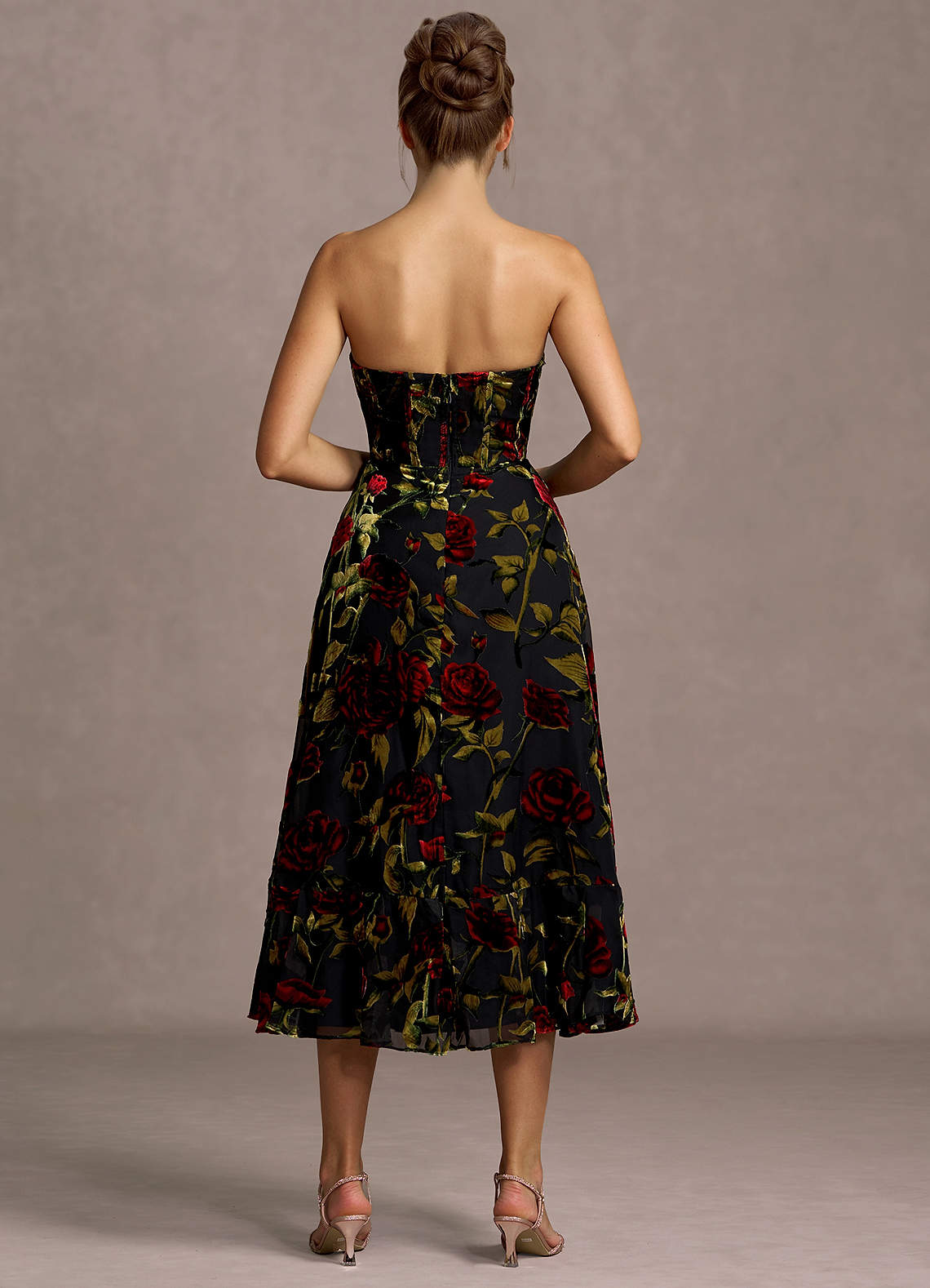 Zerina Black Multi Midi Dress  Dress