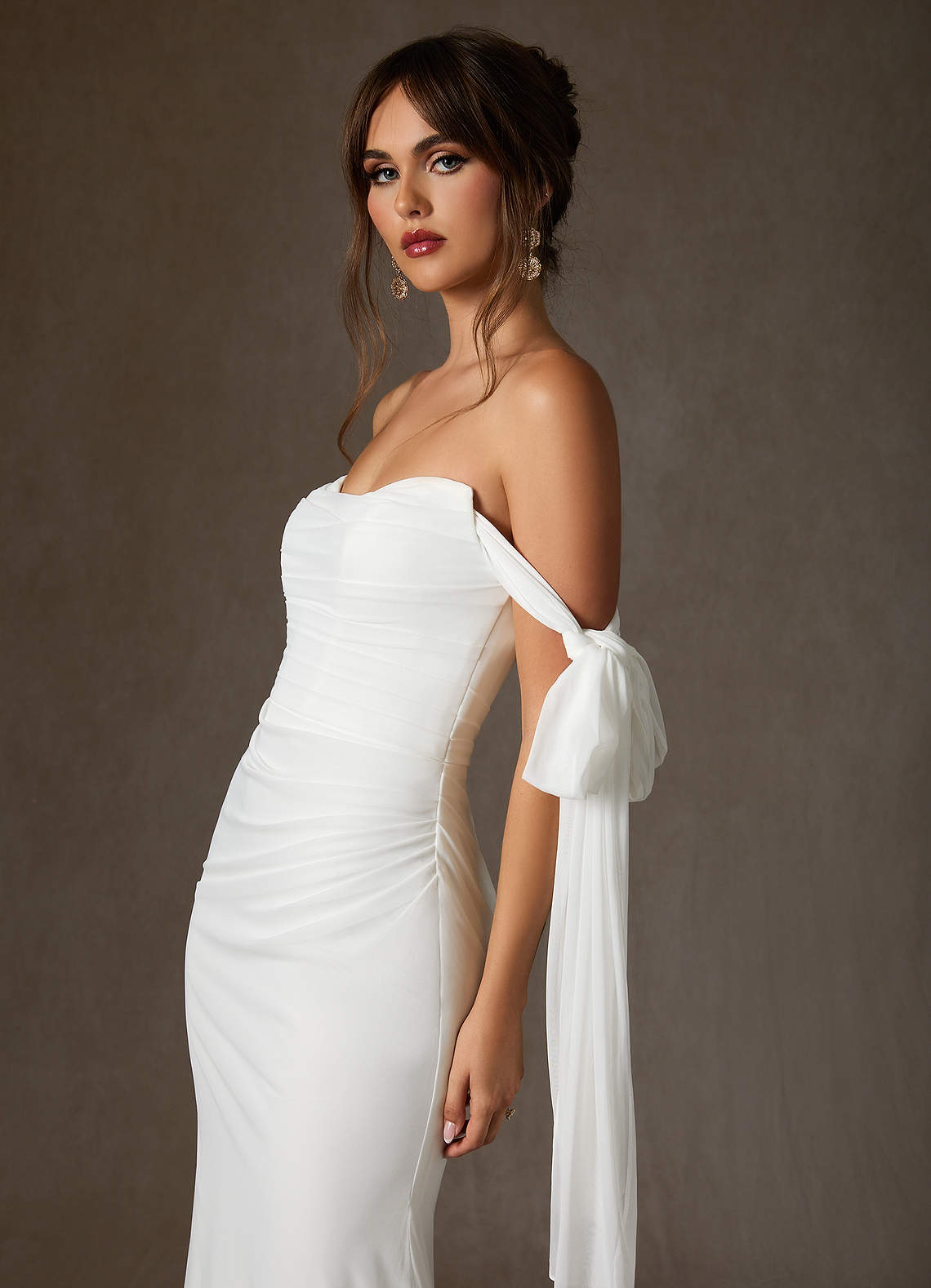 Diamond White Sheath Mesh Dress