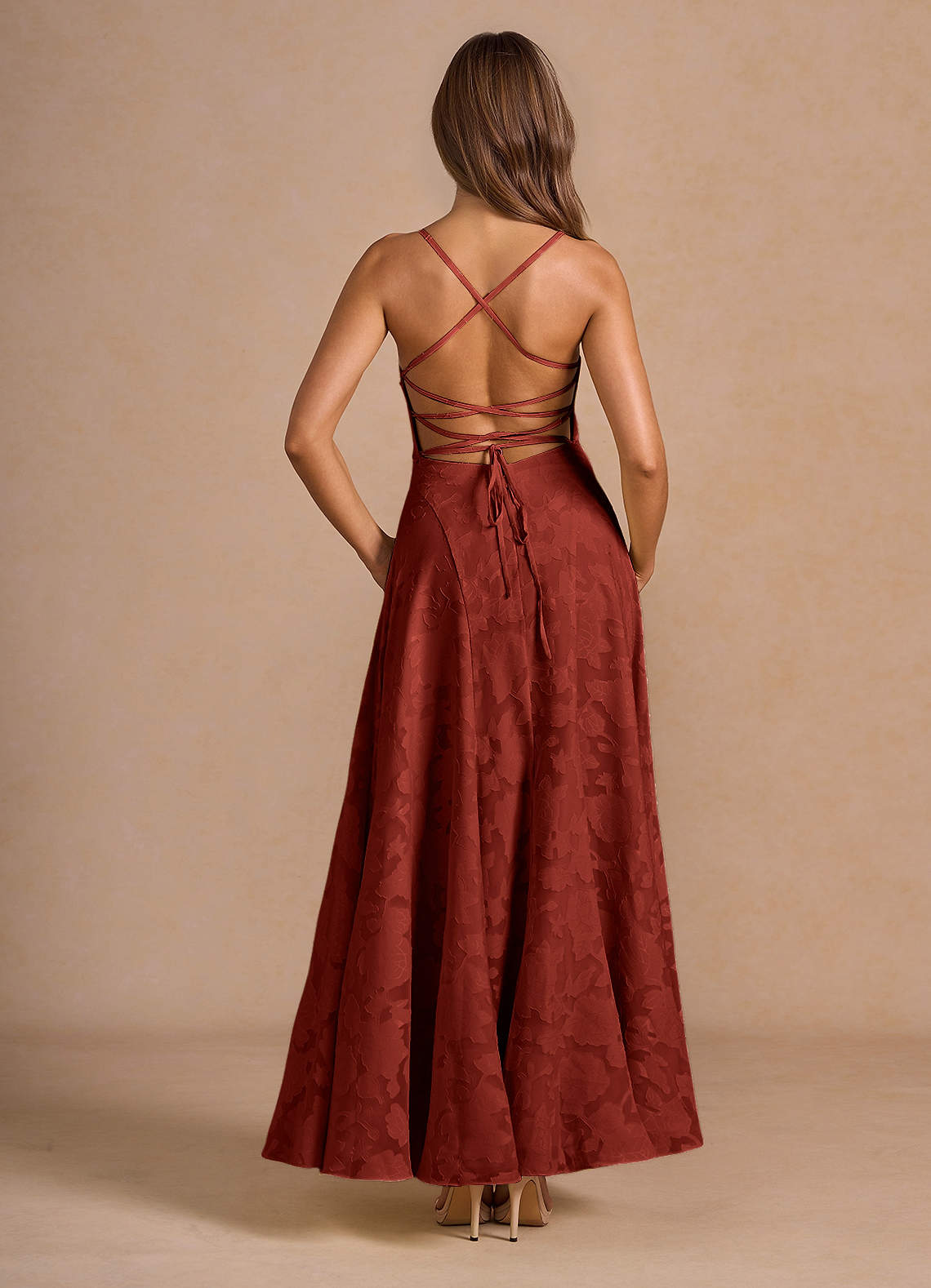 Marlo Terracotta Corset Prom Dress