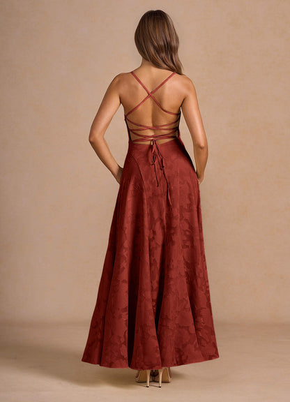 Marlo Terracotta Corset Prom Dress