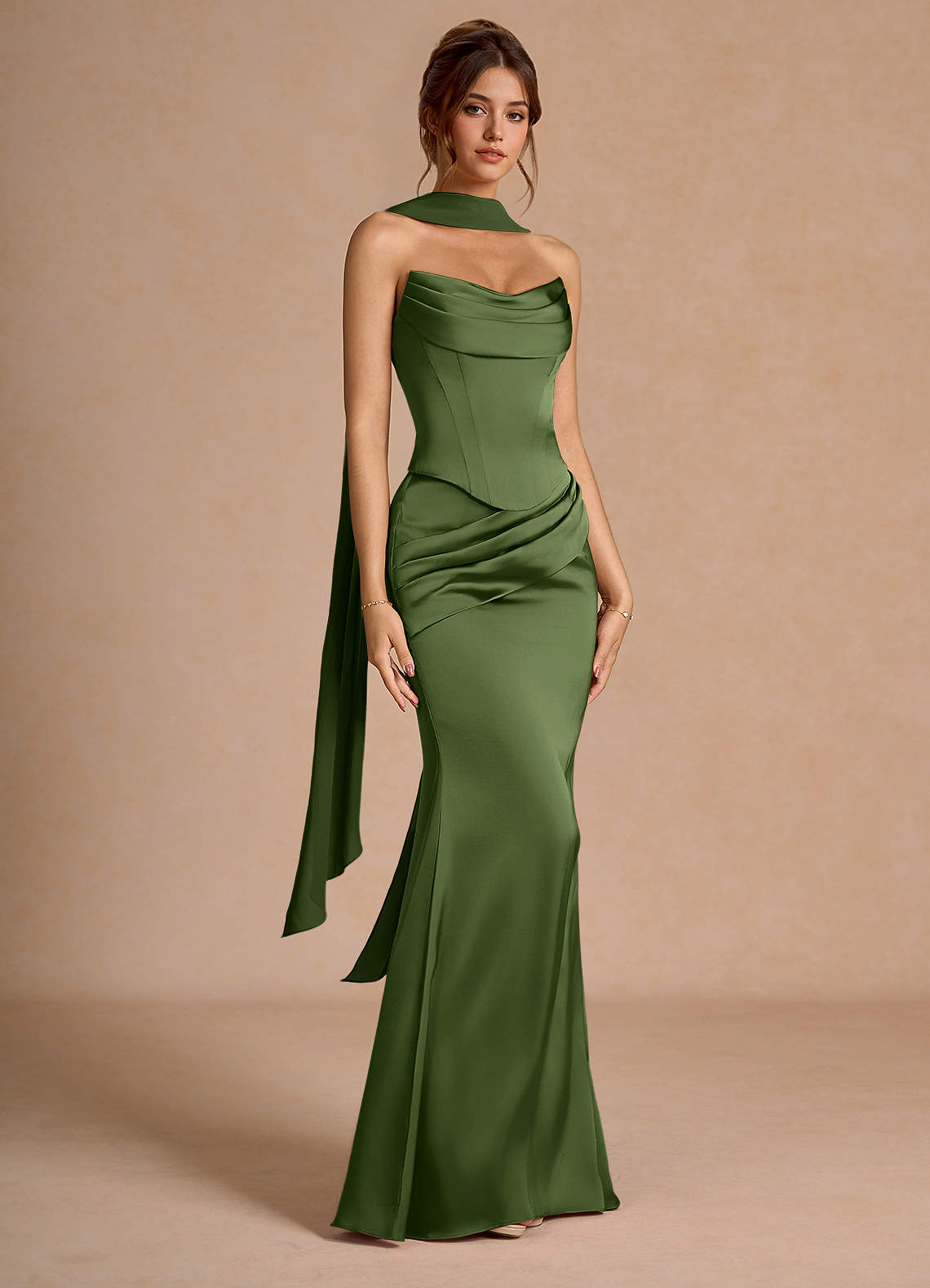 Sorrel Olive Green Corset Two-Piece Sets