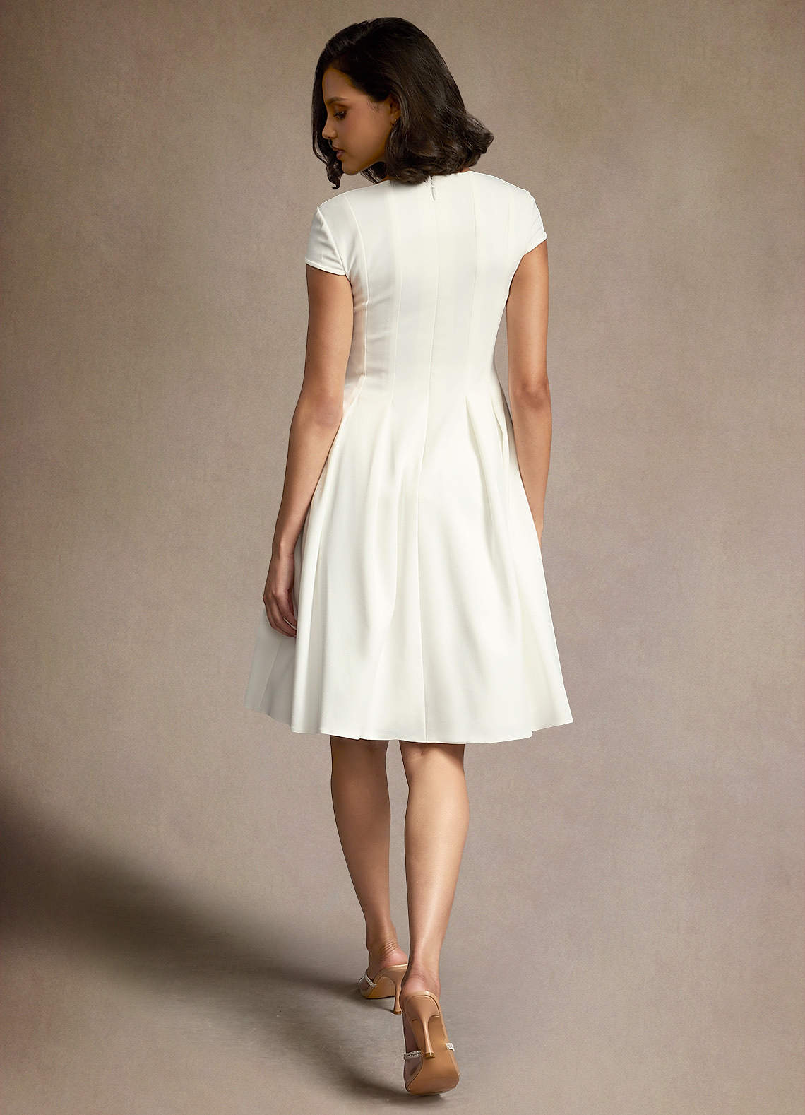 Klea White Sweetheart Midi Dress  Dress