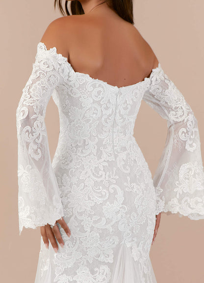Diamond White Mermaid Sweetheart Sequins Tulle Dress