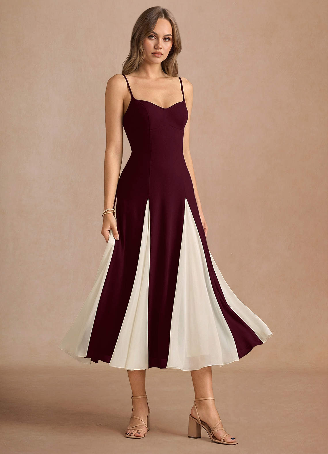 Jessenia Wine Midi Dress