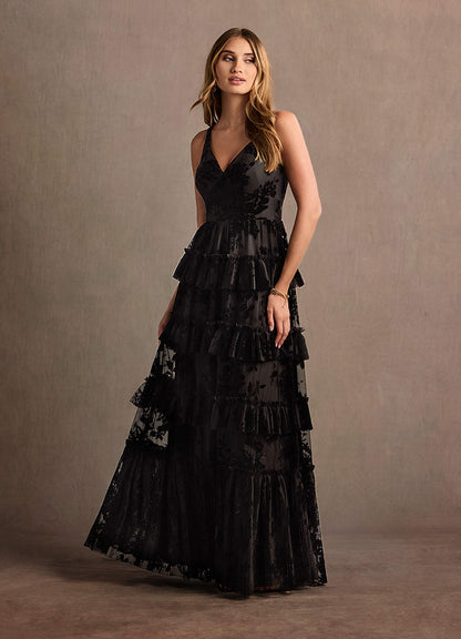 Cammy Black Ruffle Maxi Dress  Dress