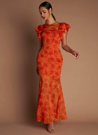 Amaria Tangerine Maxi Dress  Dress