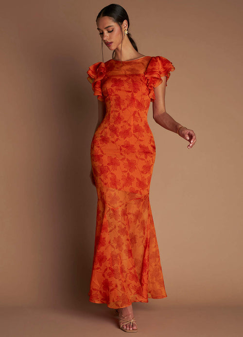 Amaria Tangerine Maxi Dress  Dress