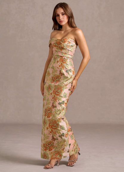 Cosima Vintage Apricot Maxi Dress