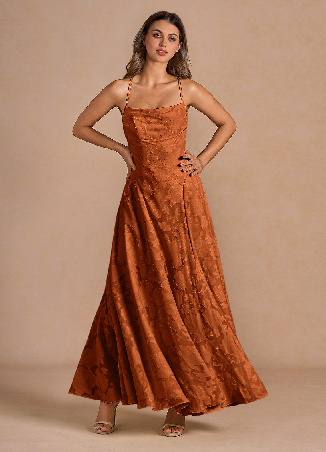 Marlo Rust Corset Prom Dress