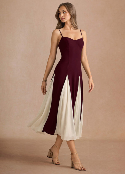 Jessenia Wine Midi Dress