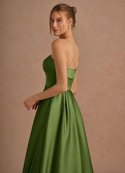 Lucienne Olive Green Midi Dress