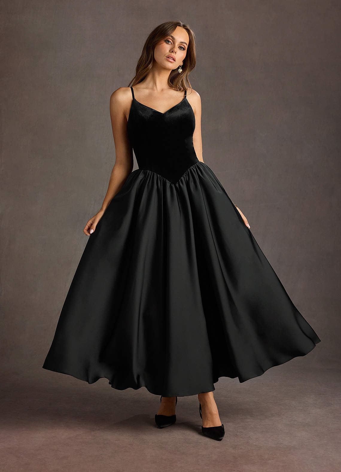 Pandora Black Dropped Waist Maxi Dress  Dress