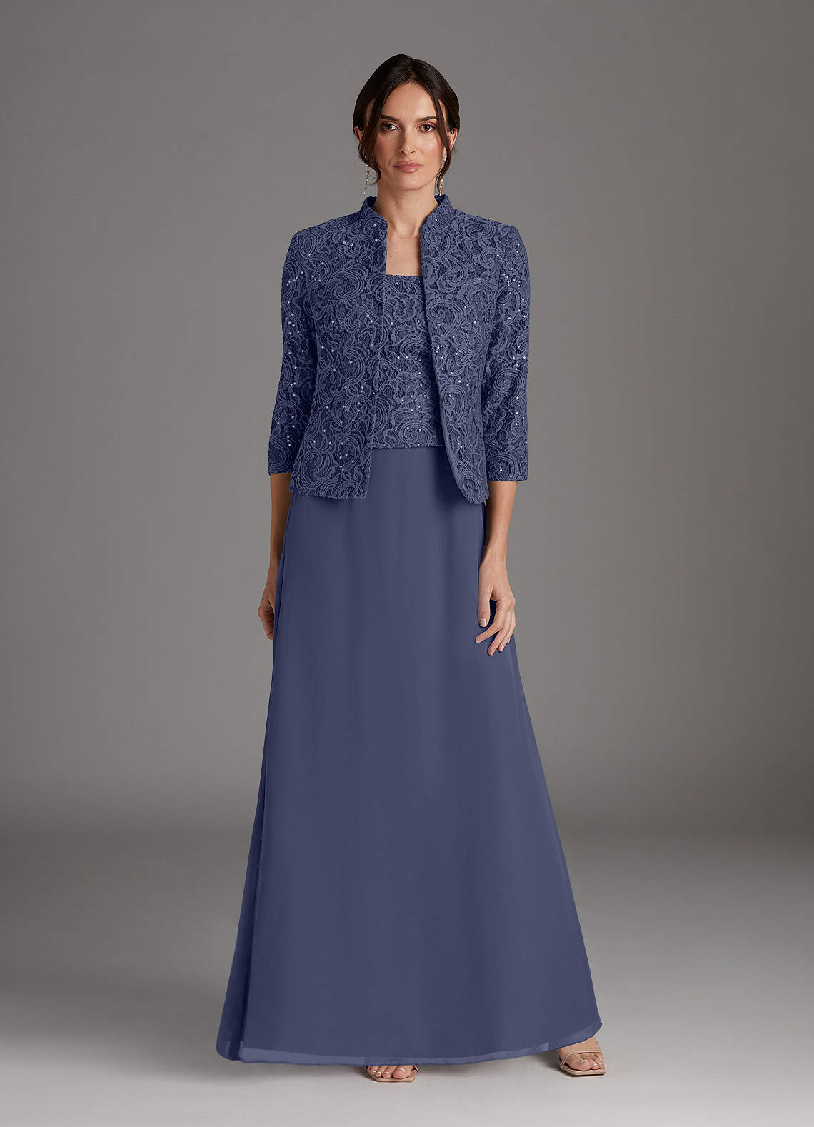Stormy Sheath Square Neckline Sequins Chiffon Dress