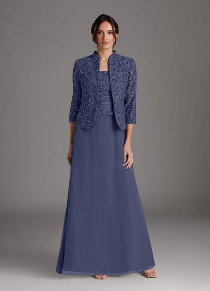 Stormy Sheath Square Neckline Sequins Chiffon Dress