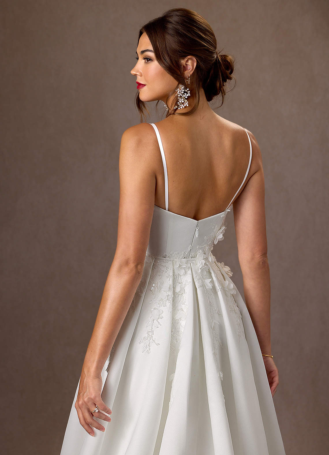 Diamond White Mermaid Strapless Matte Satin Dress