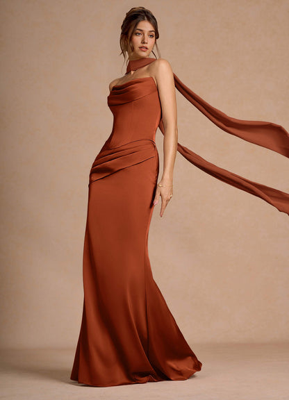 Sorrel Rust Corset Two-Piece Sets  Dress