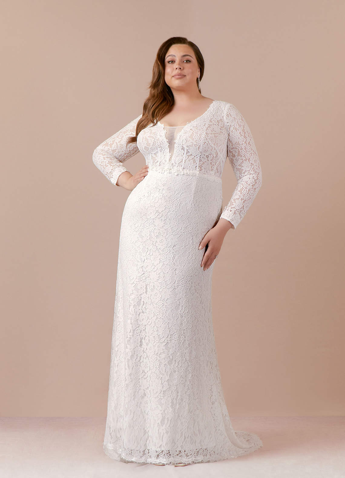 Diamond White Sheath V-Neck Tulle Dress