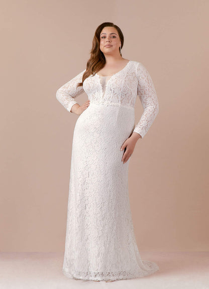 Diamond White Sheath V-Neck Tulle Dress