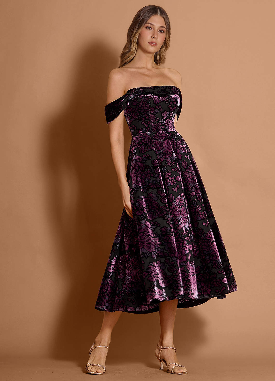 Eunice Black Amethyst Midi Dress