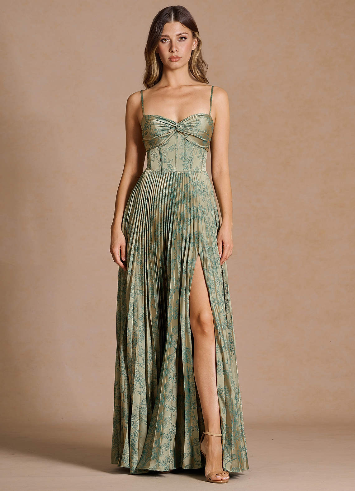 Vesper Platinum Teal Maxi Dress