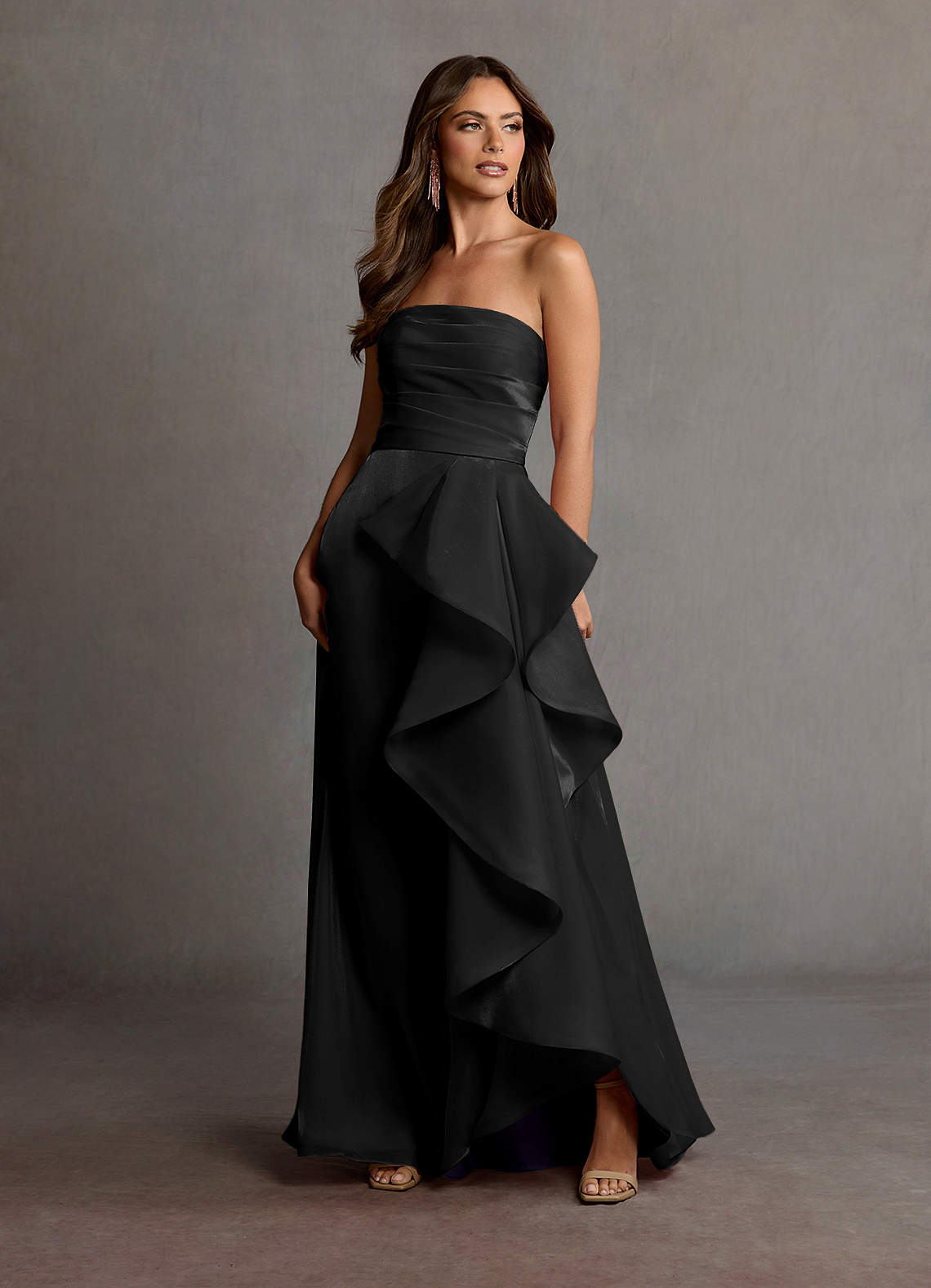 Manon Black Handkerchief Gown  Dress
