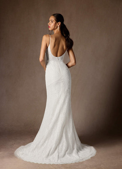Diamond White Mermaid Lace Dress
